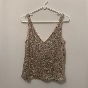 H&M Silver Sequin Camisole